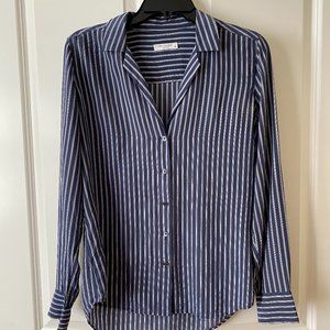 Equipment silk, blue striped shirt